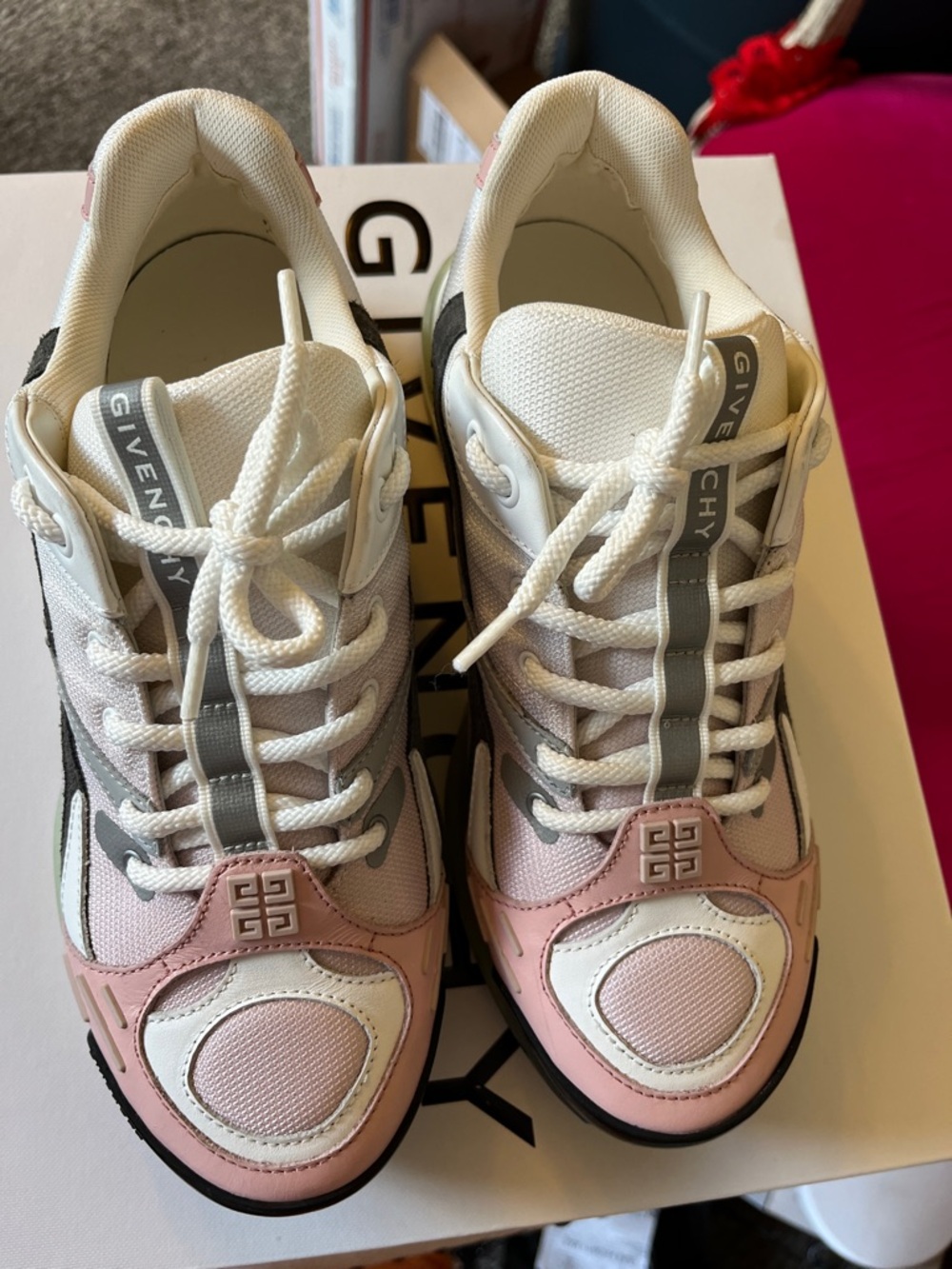 Givenchy Pink, White & Gray Women's Trainer Sneakers
